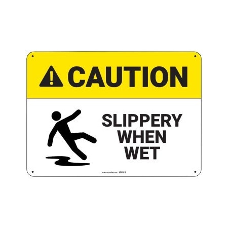Pig PIG Slippery When Wet Sign 10" x 7" Plastic 10" L x 7" H SGN2010-7X10-PLS